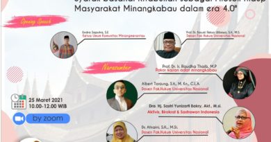 Webinar Pemahaman Adat Basandi Syarak, Syarak basandi Kitabullah sebagai Filosofi Hidup Masyarakat Minangkabau dalam era 4.0