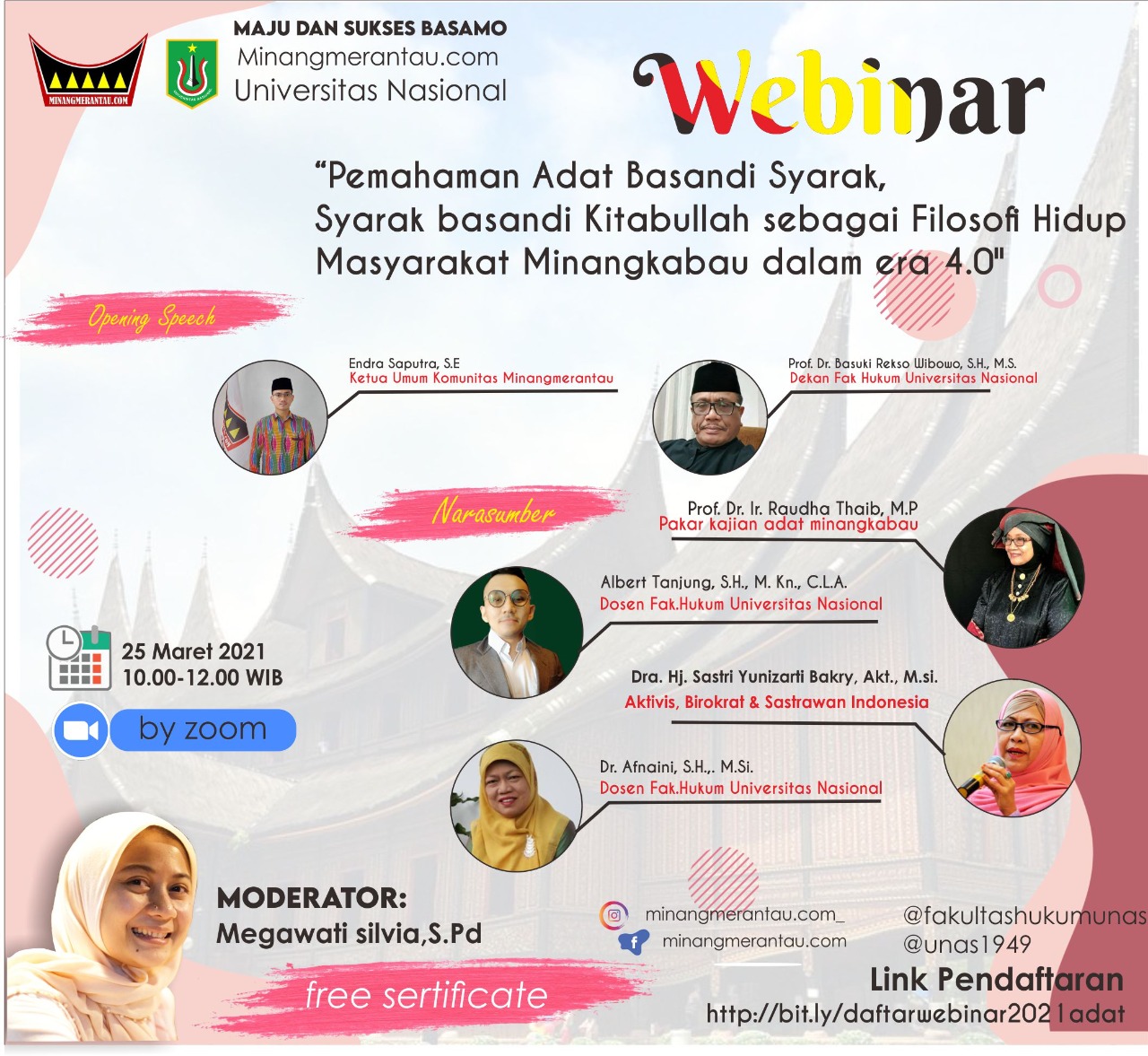 Webinar Pemahaman Adat Basandi Syarak, Syarak basandi Kitabullah sebagai Filosofi Hidup Masyarakat Minangkabau dalam era 4.0